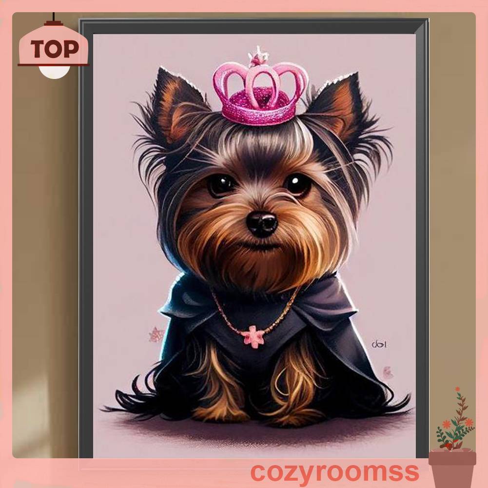 Tranh Đính Đá Kim Cương Toàn Bộ 5D DIY Hình Vẽ Chó Trang Trí Nhà Cửa