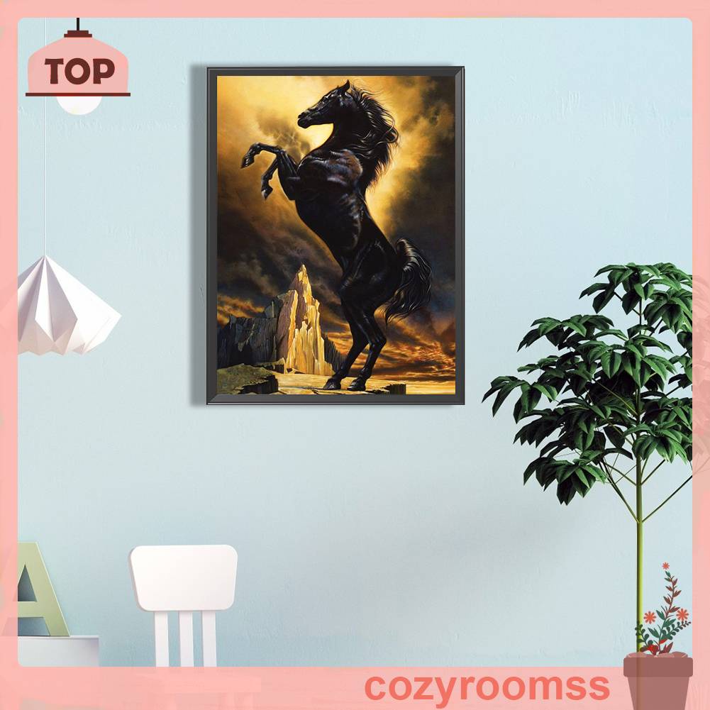 Tranh Đính Đá Kim Cương Toàn Bộ 5D DIY Hình Vẽ Ngựa