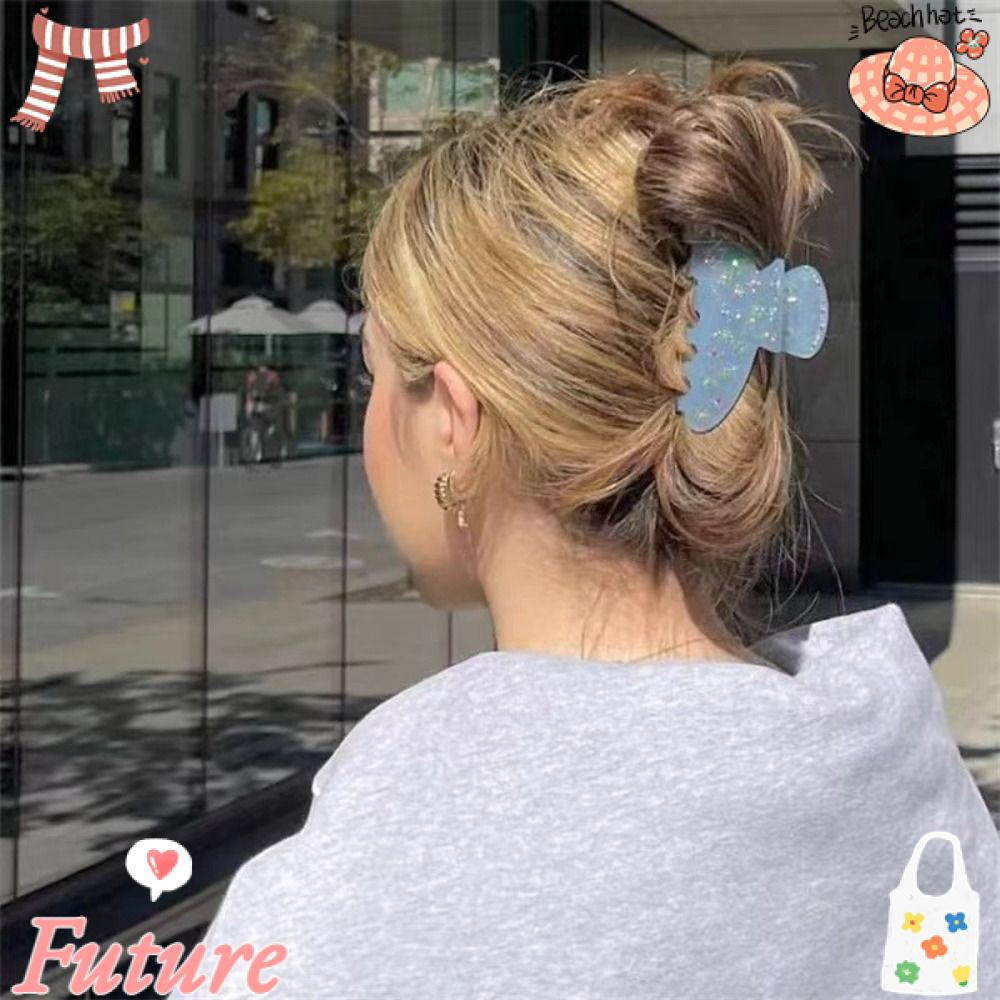 FUTURE Kẹp Tóc Đính Đá Kiểu Dáng Ngọt Ngào Cho Nữ