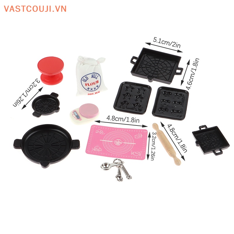 1 Set Dụng Cụ Làm Bánh Trang Trí Nhà Búp Bê Tỉ Lệ 1: 12