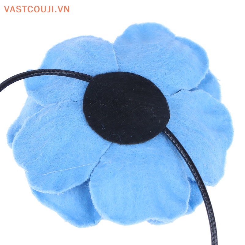 Vòng Cổ Choker Vải Jean Thắt Nút Hình Hoa Hồng Lớn VASTJI Thanh Lịch Có Thể Điều Chỉnh Cho Nữ