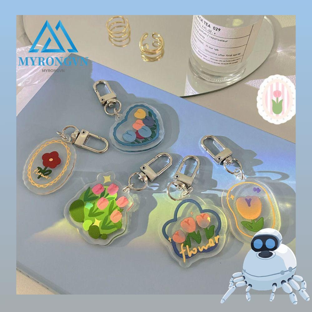 Móc Khóa Acrylic Hình Hoa Tulip Sáng Tạo Cho Nữ