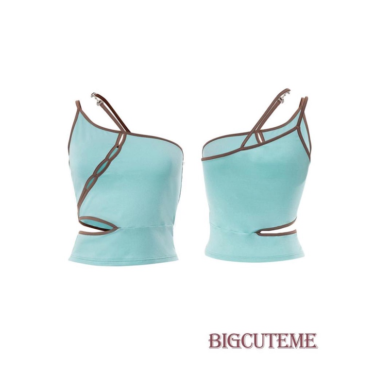 [] - Áo Croptop Không Tay Cắt Chéo Hở Lưng Mùa Hè Đường Phố Cho Nữ