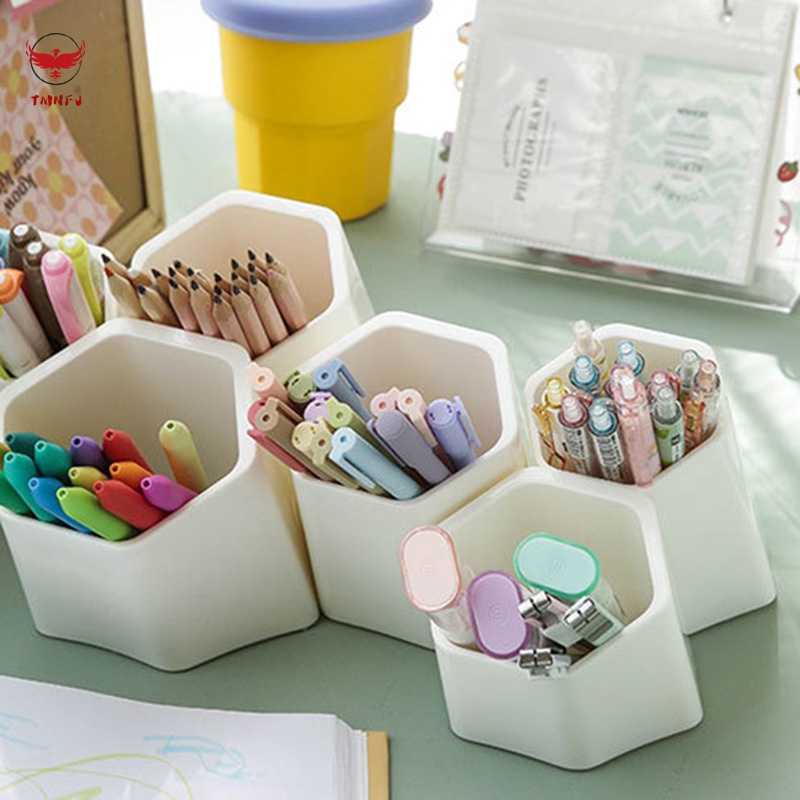 Giá Đỡ Bút Hình Lục Giác Sáng Tạo Dùng Trang Trí Nhà / Văn Phòng