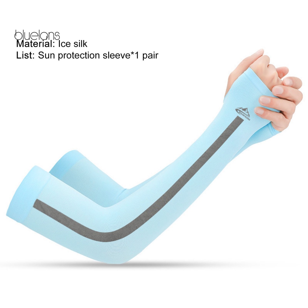 1 Cặp Ống Tay Áo Unisex Co Giãn Cao Chống Tia UV Chống Ẩm Bảo Vệ Khi Hoạt Động Ngoài Trời
