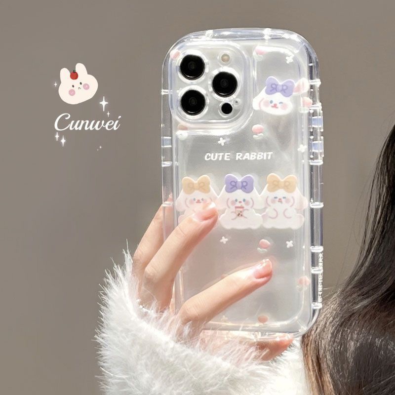 Ốp Điện Thoại Dẻo Họa Tiết Chú Thỏ Dễ Thương Cho Iphone14Promax11 12 / 13 xs 78p 8D0F
