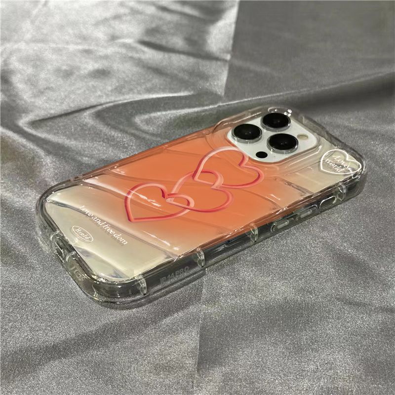 Ốp Điện Thoại Mềm Trong Suốt Màu Gradient Họa Tiết Trái Tim Cho Iphone 14Promax Xr 1312 11 87 EKD8