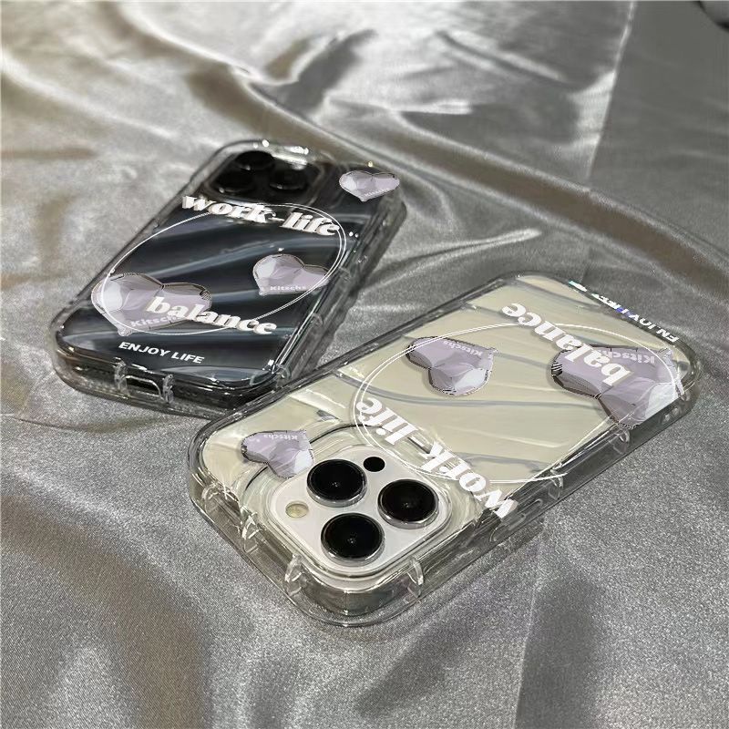 Ốp Điện Thoại Mềm Trong Suốt Họa Tiết Trái Tim Cho Iphone 14Promax 1312 / 11 7 / 8plus xr / sins AF8W