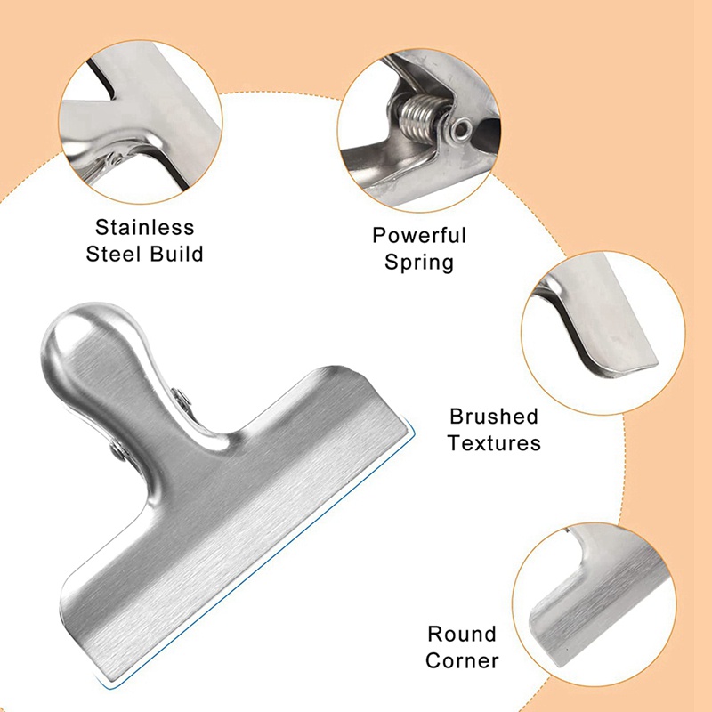 Set 6 Kẹp Inox Gắp Túi Thực Phẩm Tiện Lợi