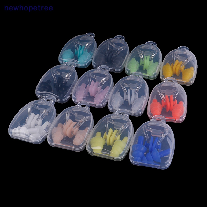 Set Kẹp Mũi + Nút Bịt Tai + Hộp Đựng Bằng Silicone Mềm Chống Thấm Nước