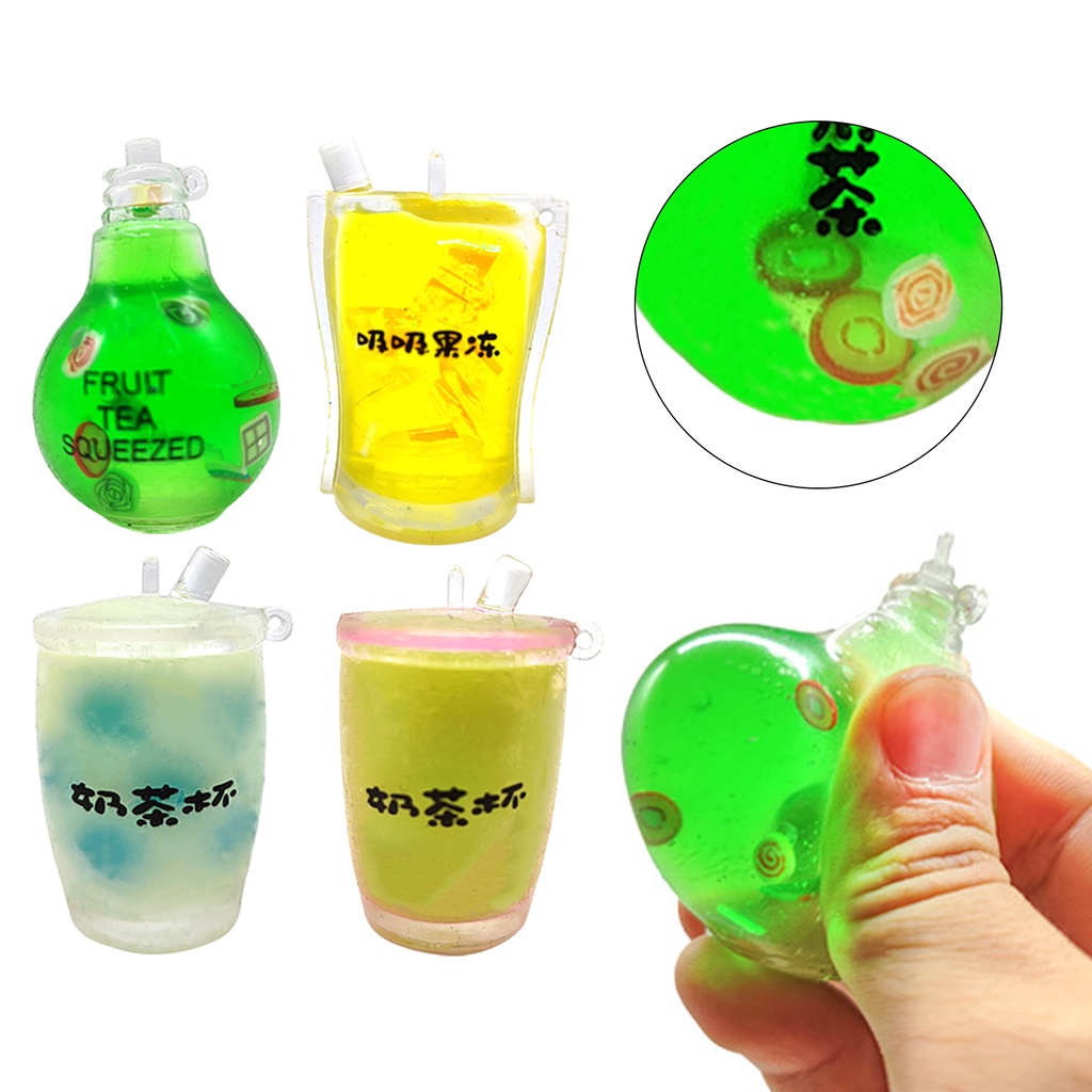 Đồ Chơi Xốp Squishy Giảm Stress Hình Ly Trà Sữa Dễ Thương Cho Bé