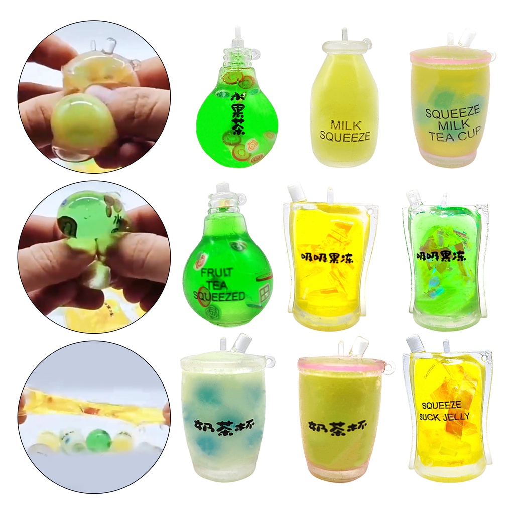 Đồ Chơi Xốp Squishy Giảm Stress Hình Ly Trà Sữa Dễ Thương Cho Bé