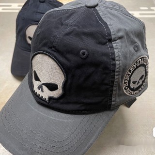 Harley punisher series xe máy mũ bóng chày có thể giặt 3d thêu logo mái vòm che nắng mũ chống nắng