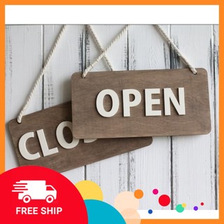 [BANG]Bảng Gỗ Treo Cửa 2 Mặt Open - Close Gỗ