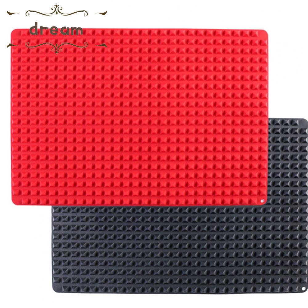 【DREAMLIFE】Bakeware Mat 1 Pcs 40x28cm Black Durable Red Replacement Silicone BBQ Pan