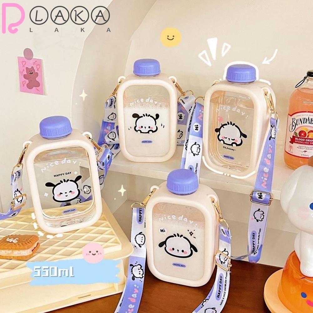 Bình Nước LAKAMIER 550ML Dung Tích Lớn Có Dây Đeo Dễ Thương Cho Bé Gái