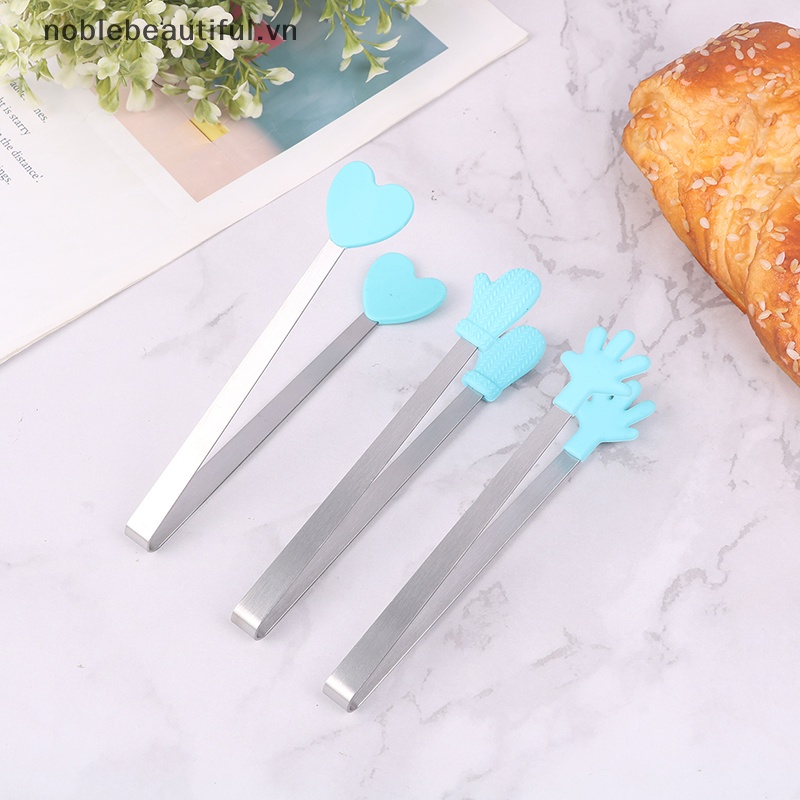 Set 3 Kẹp Gắp Đá Bằng Thép Không Gỉ Và Silicon Siêu Bền Tiện Dụng Cho Nhà Bếp