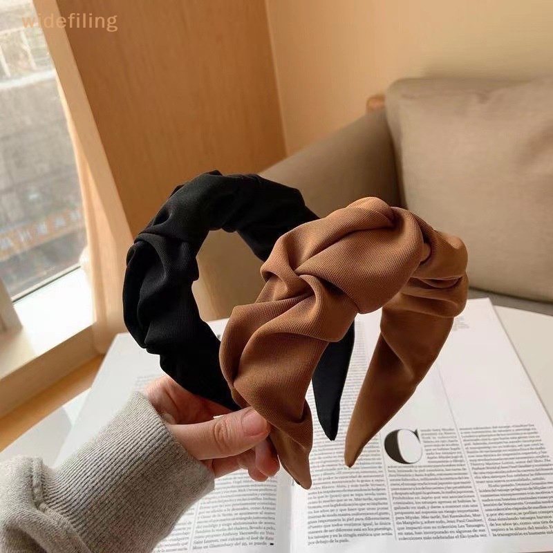 Băng Đô Cài Tóc Bản Rộng Màu Trơn Phong Cách Hàn Quốc Thời Trang Cho Nữ 2023