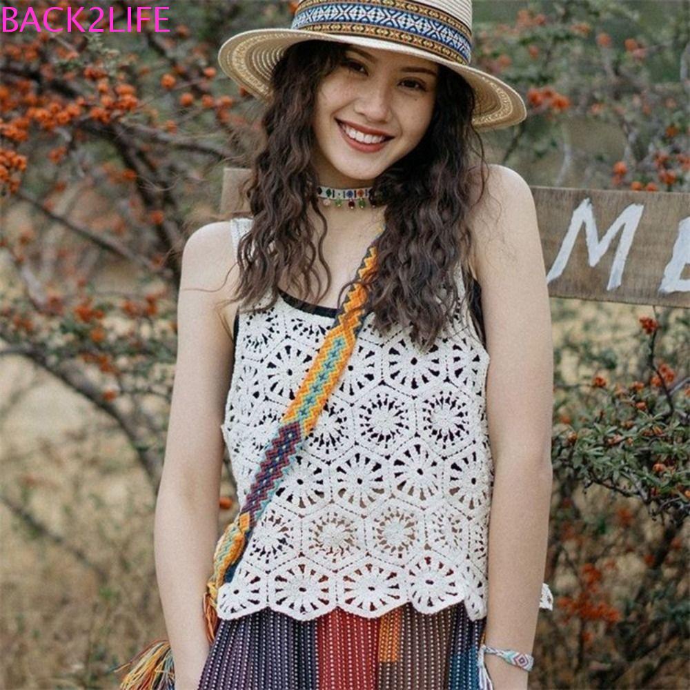 BACK2LIFE Áo Hai Dây Dáng Ngắn Ôm Vải Cotton Thêu Họa Tiết Thời Trang Mùa Hè Xinh Xắn Cho Nữ