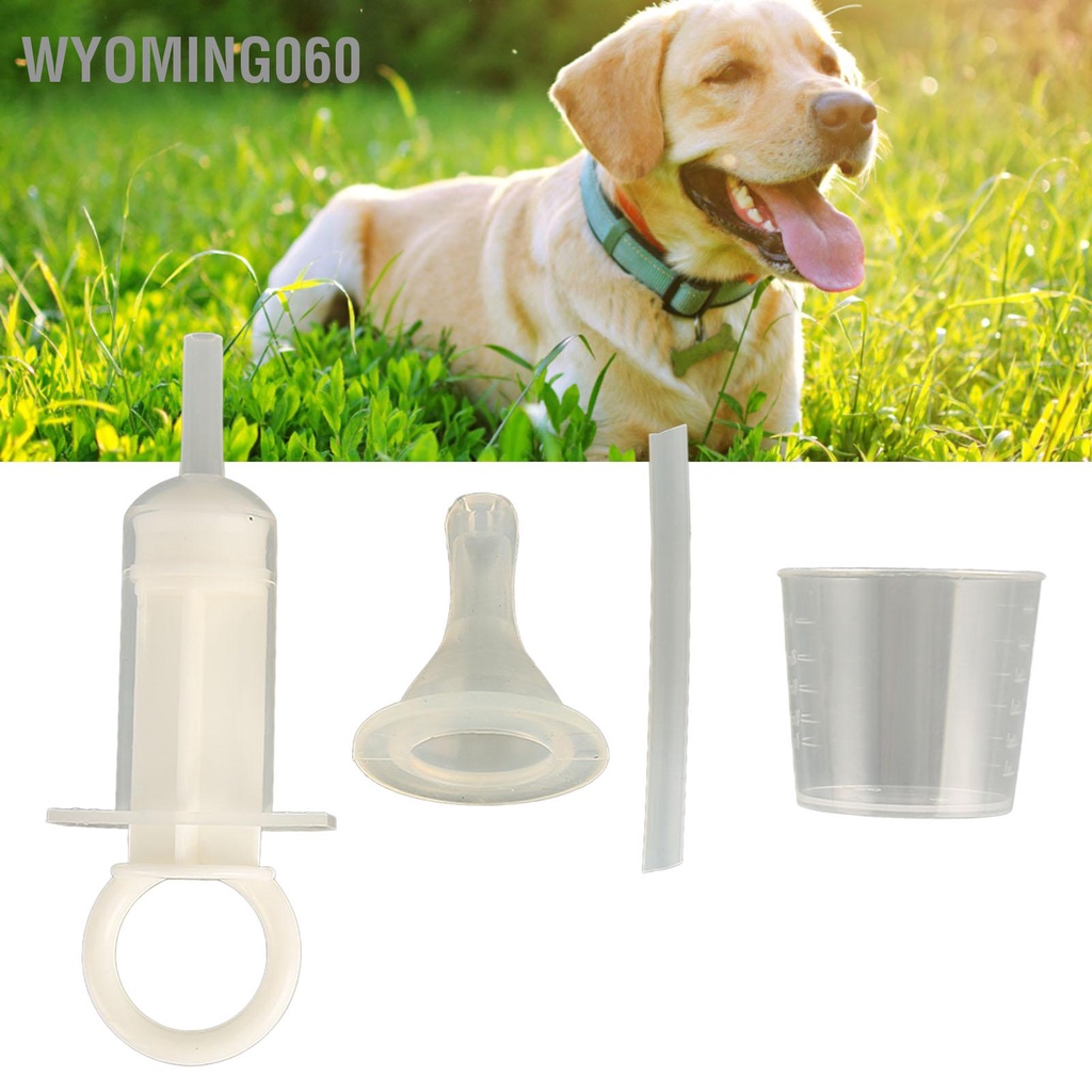 Wyoming060 Cho Thú Cưng Ống Tiêm Đầu Mềm Nhỏ Di Động Silicone Ăn Chất Lỏng Bộ Điều Dưỡng Chó Con Mèo