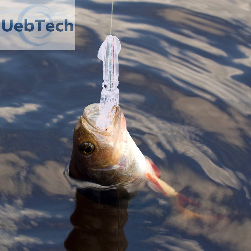 Set 5 Mồi Câu Cá Giả Hình Con Mực Dạ Quang 10cm 8g Mềm Mại