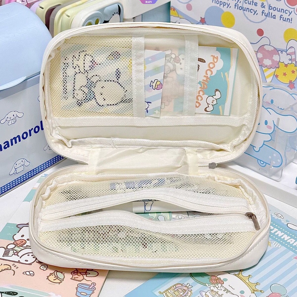 Mới Kawai Anime Sanrio Cinnamon In PU Pencil Case Dễ thương Trẻ em Phim hoạt hình Bút chì Bàn văn phòng phẩm Túi đựng đồ dùng học tập cho trẻ em gái [RAIN]