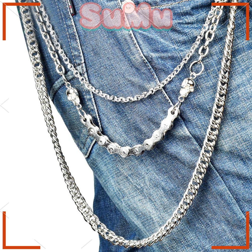 SUMU Móc Khóa Dạng Ví 3 Lớp Hình Đầu Lâu Có Thể Điều Chỉnh Phong Cách Gothic