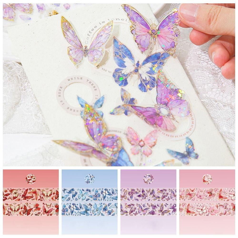 Aventine Cuộn Băng Dính Kim Tuyến Hình Bướm Làm Đồ Thủ Công Mỹ Nghệ DIY