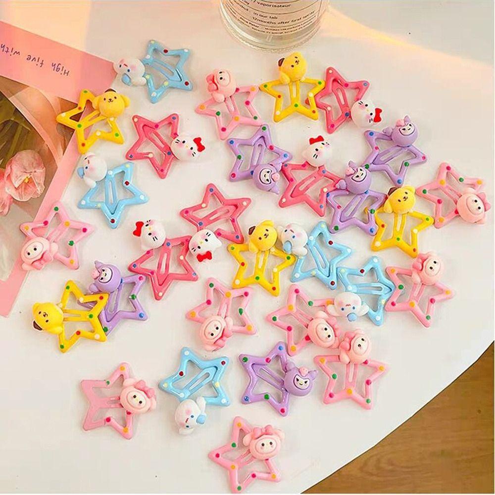 CLEOES Kẹp Tóc Bb Họa Tiết Hoạt Hình Mèo Kitty / Kuromi Dễ Thương Cho Nữ