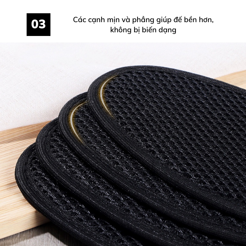 Lót giày khử mùi than tre hút mồ hôi, thoáng khí khử mùi hôi hiệu quả - KMG