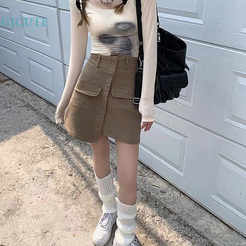 Chân Váy Chữ A Lưng Cao Lệch Tà Thời Trang Mùa Hè Cho Nữ