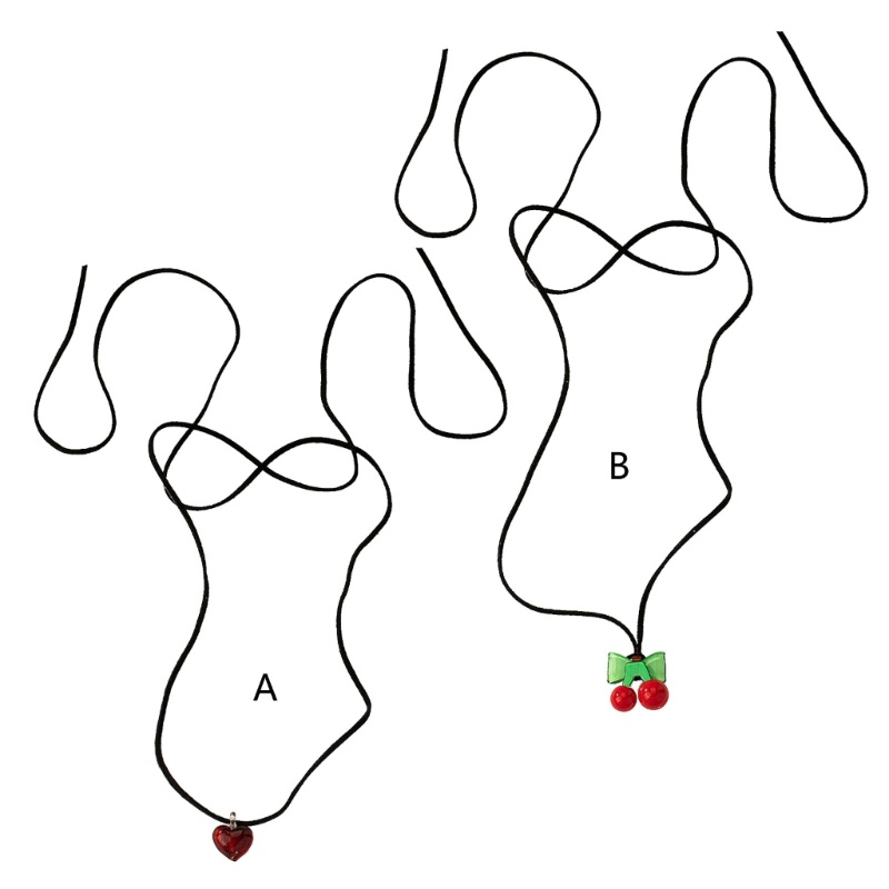 Vòng Cổ Choker Mặt Trái Tim Và Quả Cherry Có Thể Điều Chỉnh Kích Cỡ Dành Cho Nữ