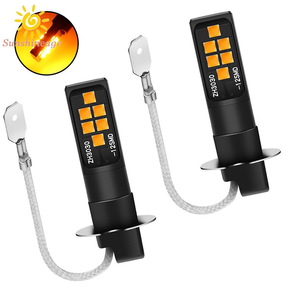 Set 2 / 2 Đèn Led Sương Mù 12 SMD 3030 Chips DC / AC 12V Chất Lượng Cao