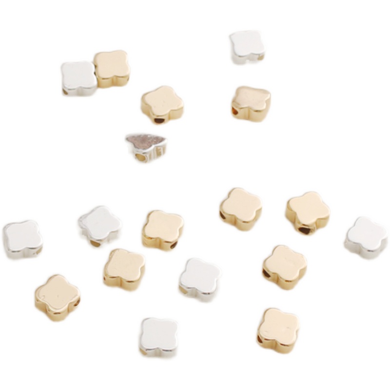 Hạt Xâu Chuỗi Bốn Lỗ Mạ Vàng 14K Nhiều Màu Sắc