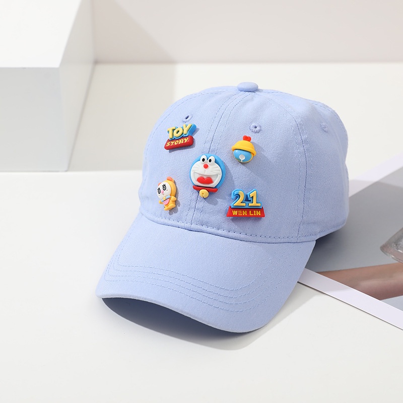 Mũ Lưỡi Trai Chống Nắng In Hình Doraemon Màu Kẹo Ngọt Phong Cách Hàn Quốc Cho Bé