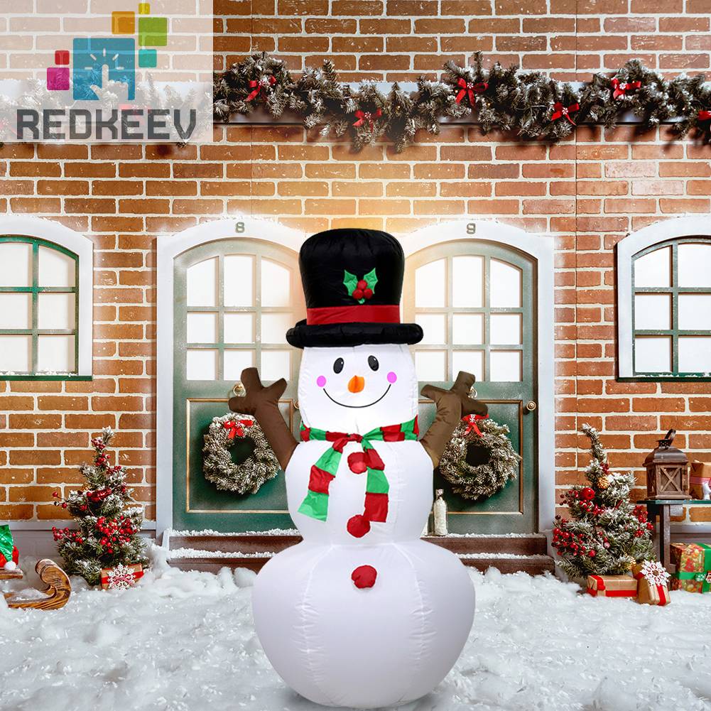 Bong Bóng Người Tuyết Có Đèn LED 1.6m Dùng Trang Trí Tiệc Giáng Sinh