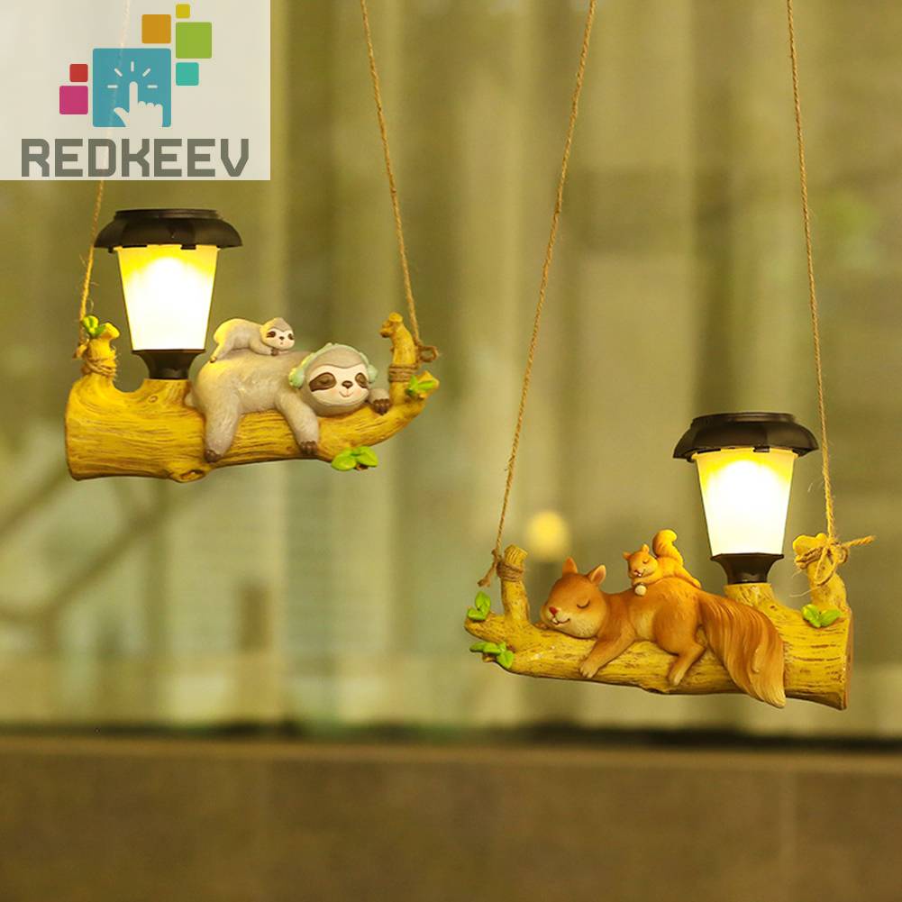 Đèn LED Năng Lượng Mặt Trời Trang Trí Lối Đi Sân Vườn Hình Con Sóc