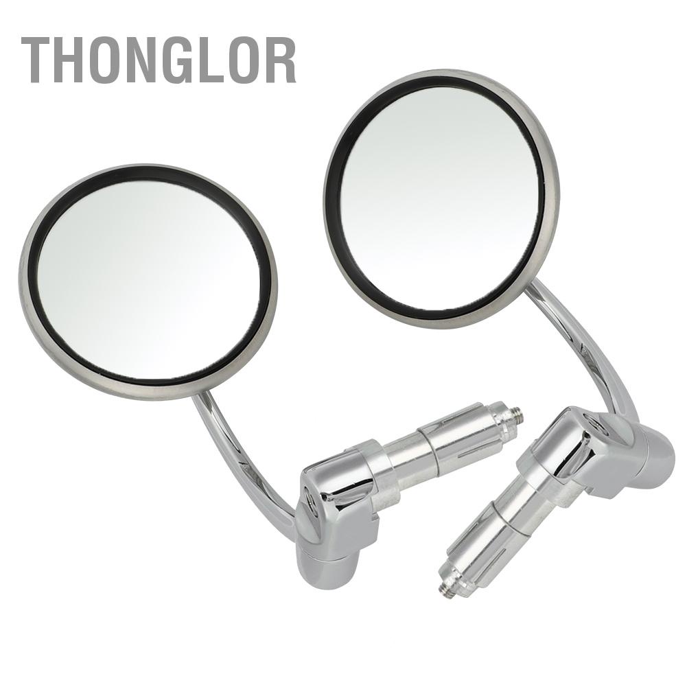 Thonglor 1 Vintage Thép Không Gỉ Xe Máy Đổi Đua Gương Chiếu Hậu Phản Quang Mặt