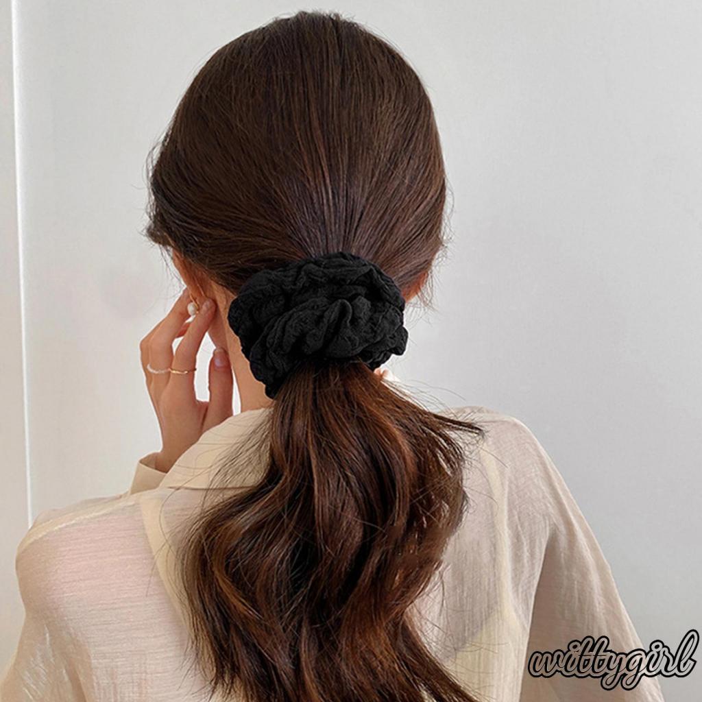 Dây Cột Tóc Co Giãn Màu Trơn Ngọt Ngào Cho Nữ