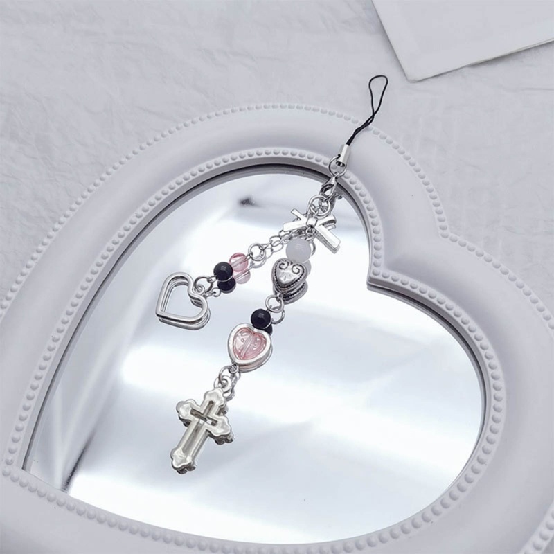 Flgo Móc Khóa Hình Trái Tim Thắt Nơ Kèm Móc Khóa Trong Suốt Dành Cho Trang Trí Y2k