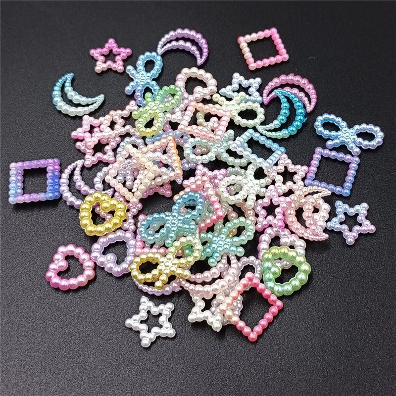 Set 50 Miếng Vá Lỗ Tròn Bằng Nhựa ABS Dùng Làm Trang Sức Thời Trang DIY