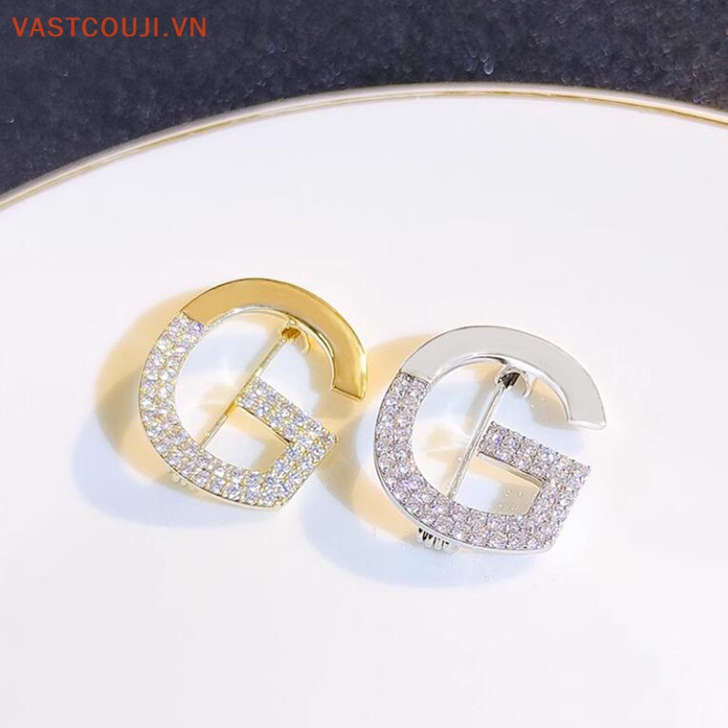 Ghim Cài Khăn Choàng Lụa In Chữ G Ánh Sáng Bóng Dễ Thương Thời Trang Xuân Hè Cho Nữ