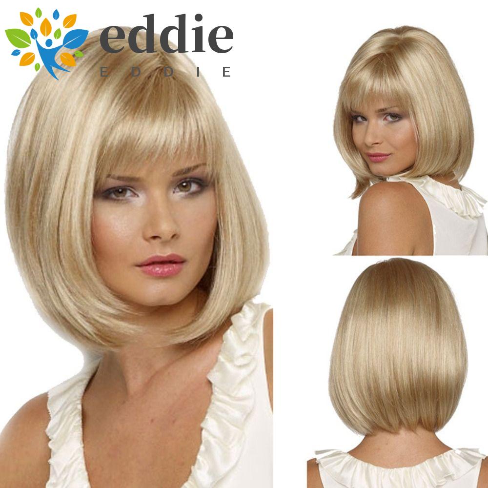 26EDIE Bộ Tóc Giả Kiểu Bob Dày Dặn Màu Nâu Bằng Sợi Tổng Hợp Dành Cho Nữ