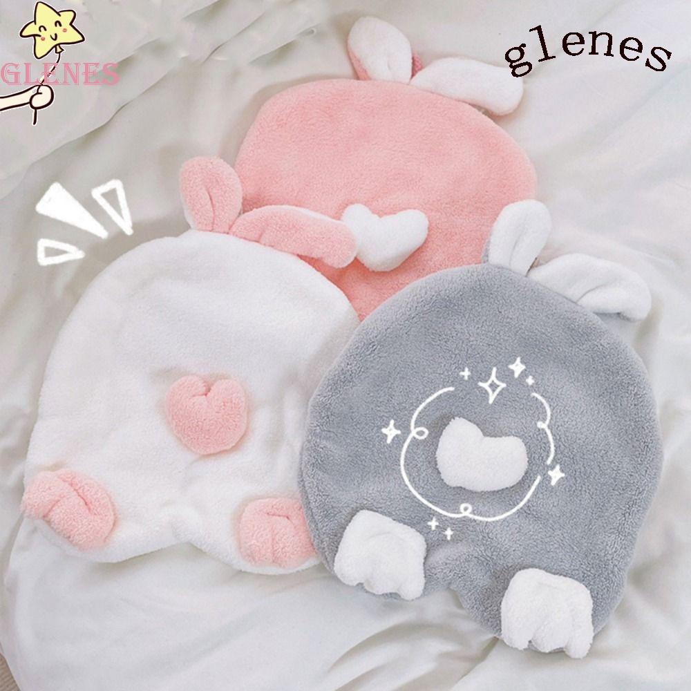 GLENES Khăn Lau Tay Treo Tường Bằng Vải Nhung Dày Dặn Mềm Mại In Họa Tiết Hoạt Hình Dễ Thương