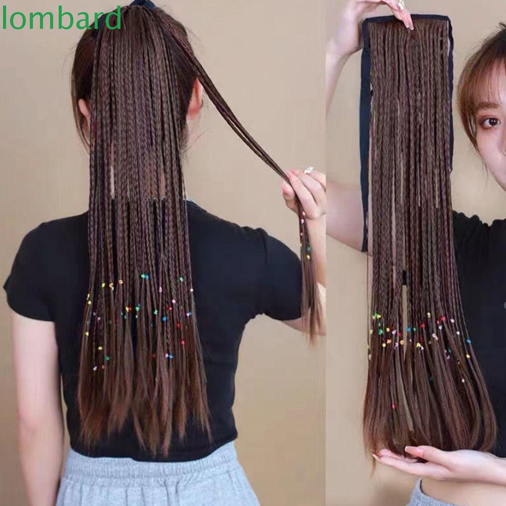 LOMBARD Bím Tóc Giả Màu Đen Bằng Sợi Tổng Hợp Cách Nhiệt Dành Cho Nữ