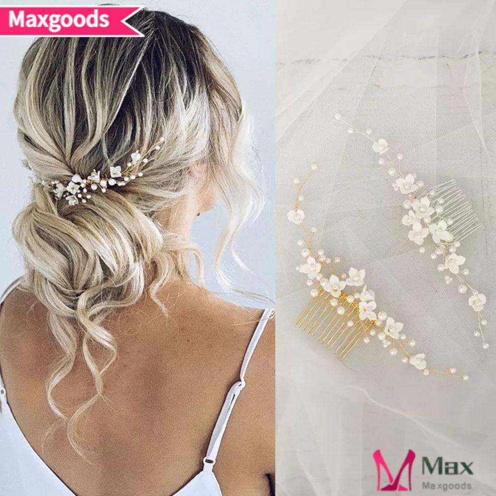 MAXG Băng Đô Hoa Cài Tóc Cho Cô Dâu
