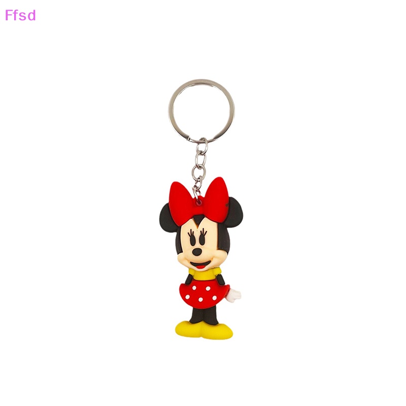1 Móc Khóa Hình Chuột Mickey / Minnie / Gấu Pooh / Chuột Mickey Bằng Silicon Dễ Thương Cho Cặp Đôi