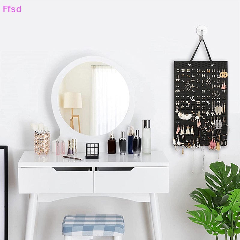 {Ffsd} Giá Treo Bông Tai / Vòng cổ Bằng Vải Nỉ Mềm Treo Tường Trưng Bày Trang Sức