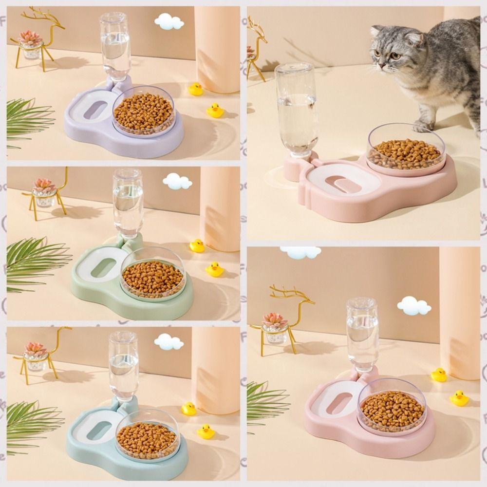 AARON1 Tô Đựng Thức Ăn Nước Uống Hai Lớp Bằng Nhựa Bền Không Trơn Có Thể Tháo Rời Cho Thú Cưng