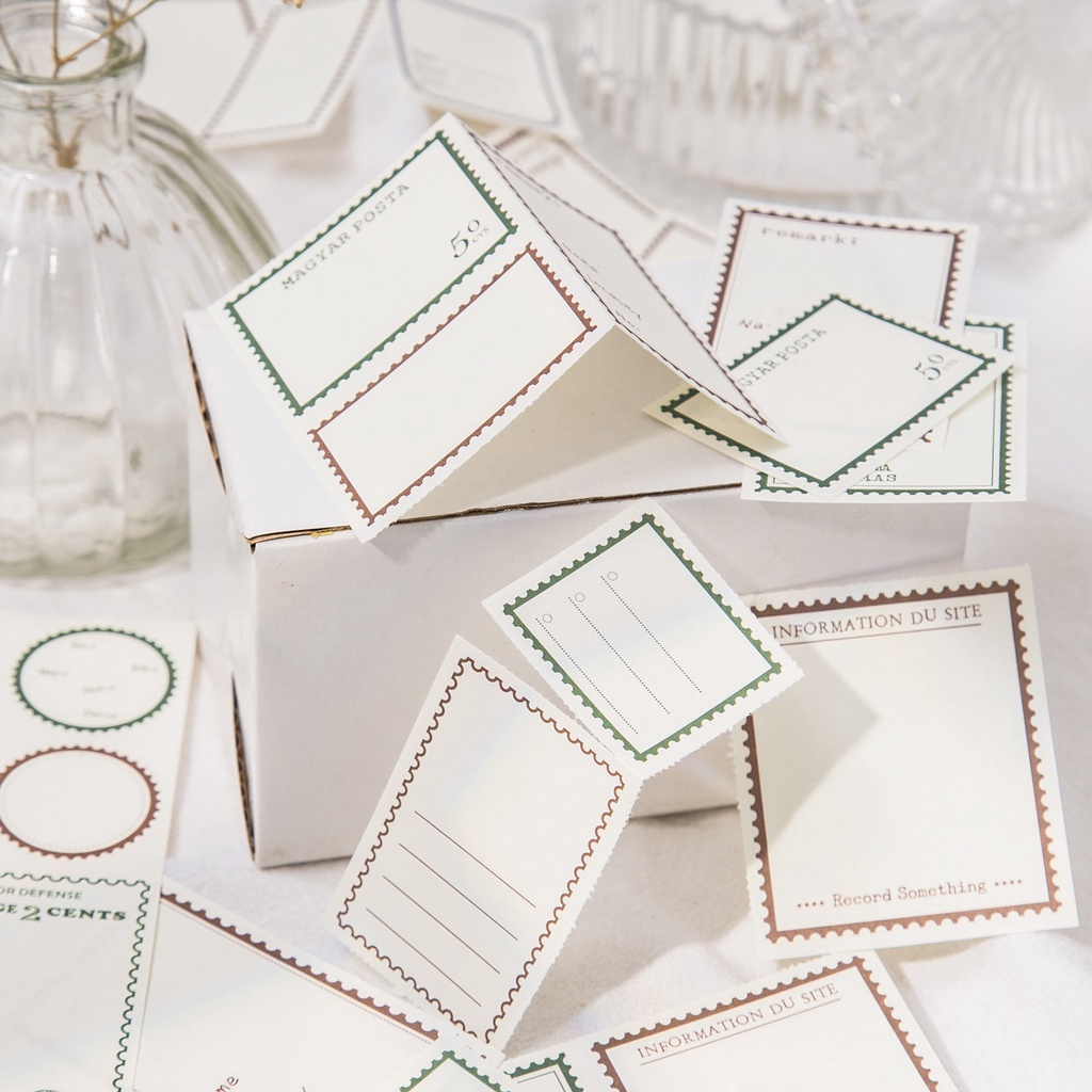Set 30 Tấm Giấy Ghi Chú Họa Tiết Vintage